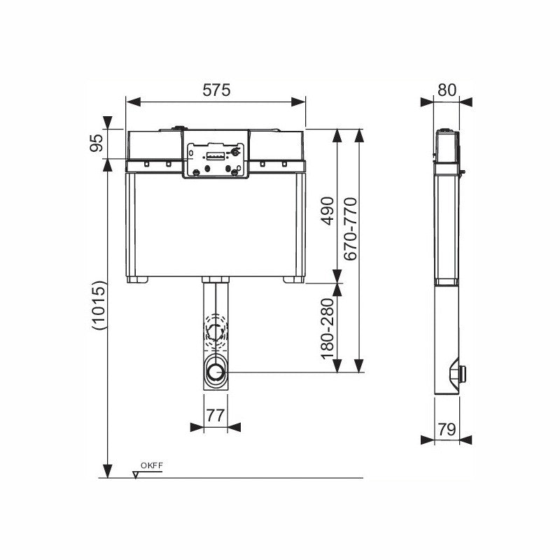 Cassetta di Risciacquo Basic 80 mm Da Incasso Tece (25549808)
