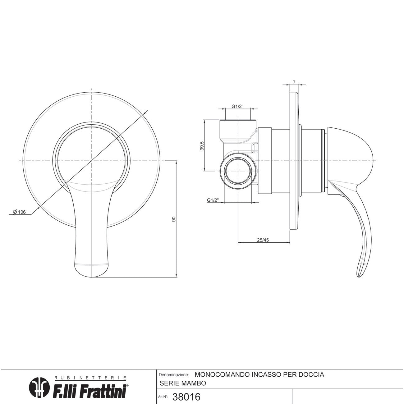 Miscelatore Doccia Da Incasso Cromo Mambo - Fratelli Frattini (25674537)