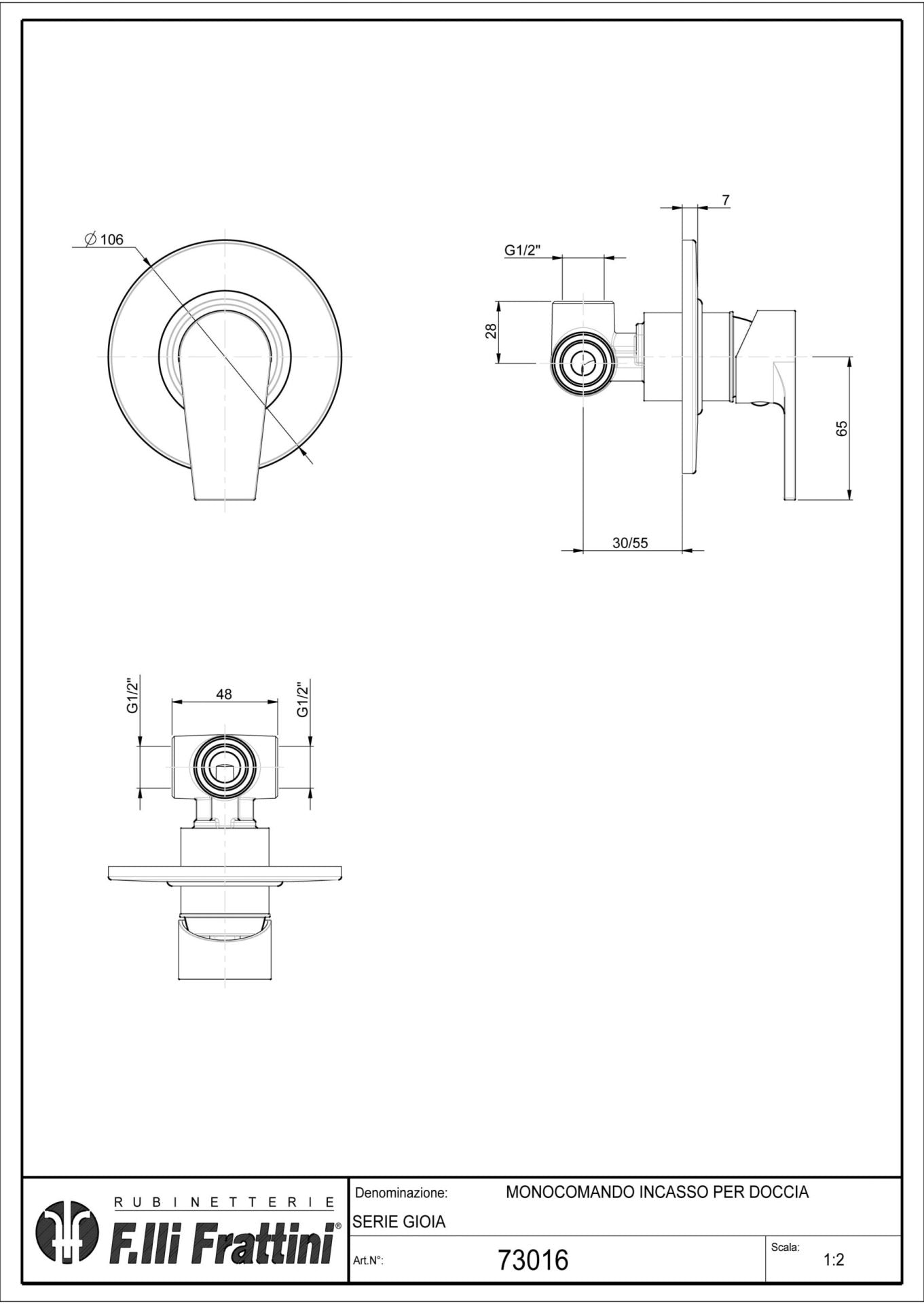 Miscelatore Doccia Da Incasso Cromo Gioia - Fratelli Frattini (25673579)