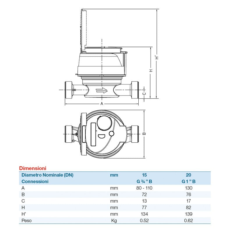 Contatore Per Acqua Fredda Ø 1/2" - Bosco (25550382)