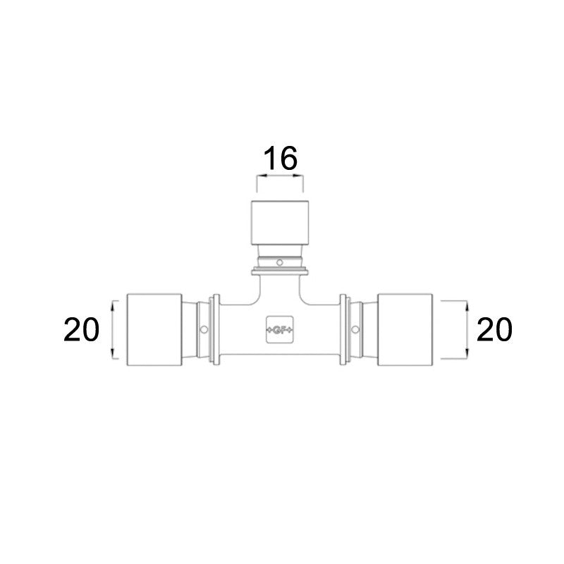 Raccordo a T Ridotto Ø 20x16x20 - 90° - Georg Fischer (25691897)