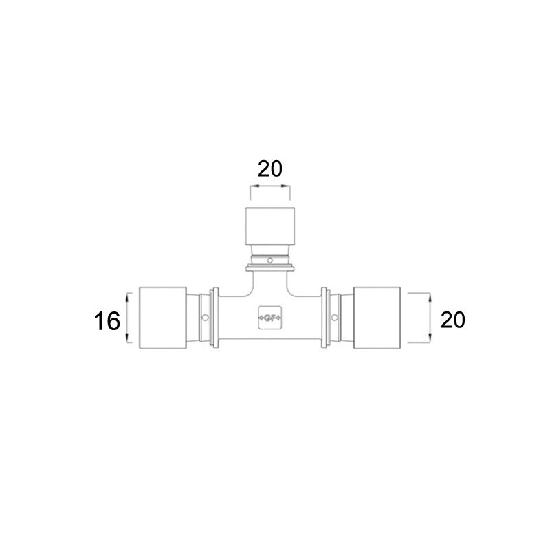 Raccordo a T Ridotto Ø 20x20x16 - 90° - Georg Fischer (25691899)
