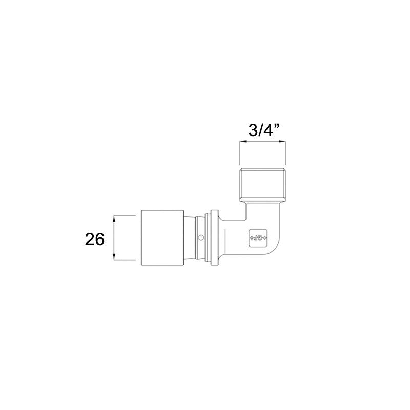 Gomito Maschio Ø 26x3/4" - Georg Fischer (25552162)