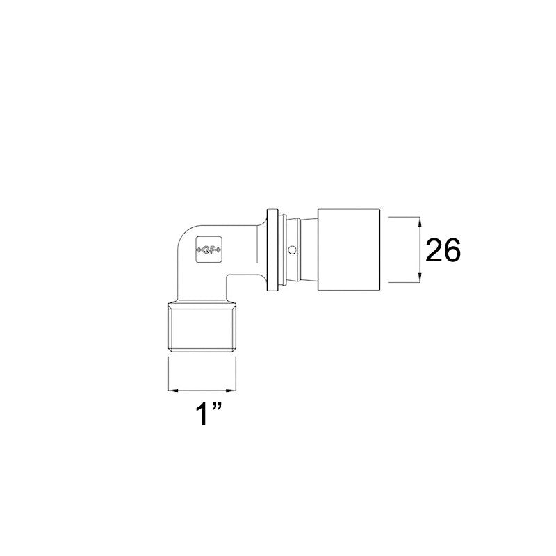 Gomito Maschio Ø 26x1" - Georg Fischer (25552315)