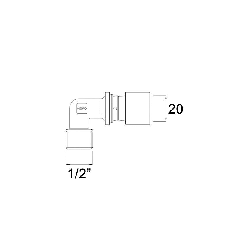 Gomito Maschio Ø 20x1/2" - Georg Fischer (25552310)