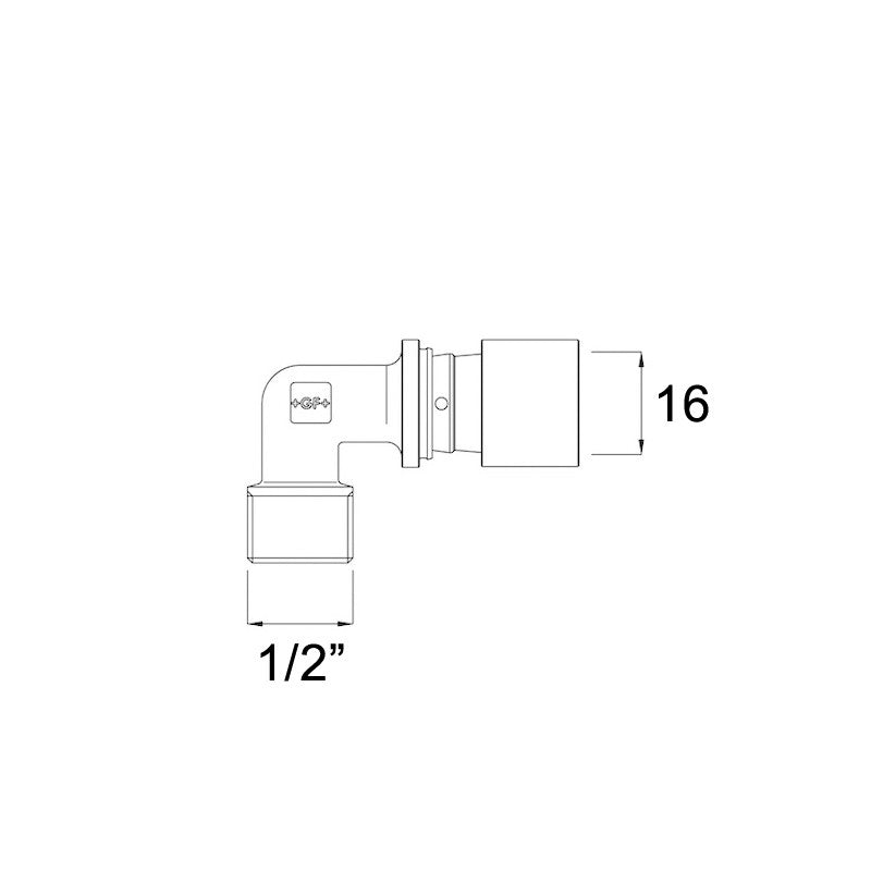 Gomito Maschio Ø 16x1/2" - Georg Fischer