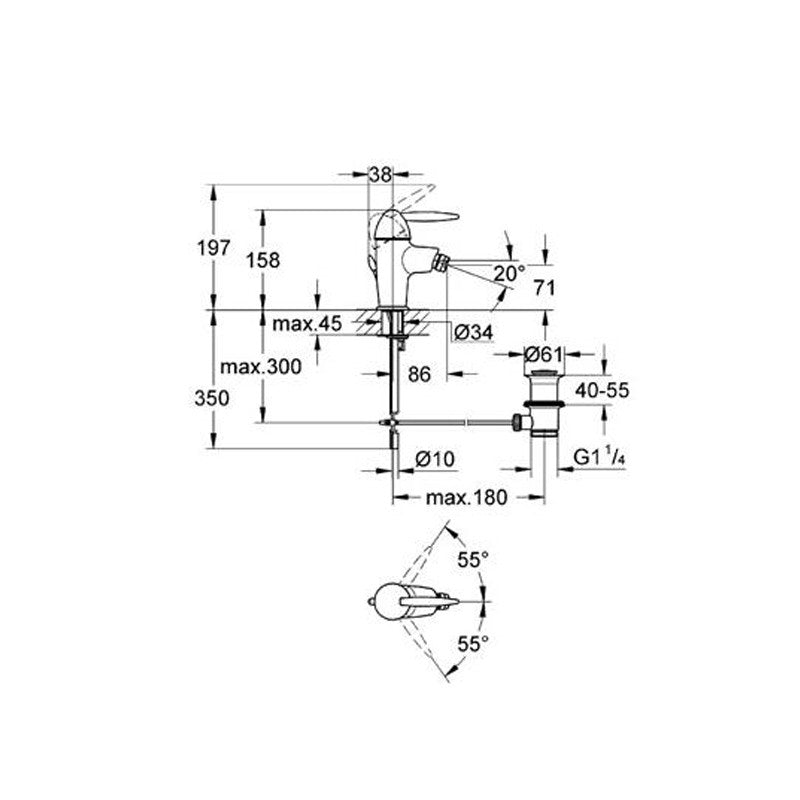 Miscelatore Bidet Cromo Con Piletta Eurofresh - Grohe (25673234)