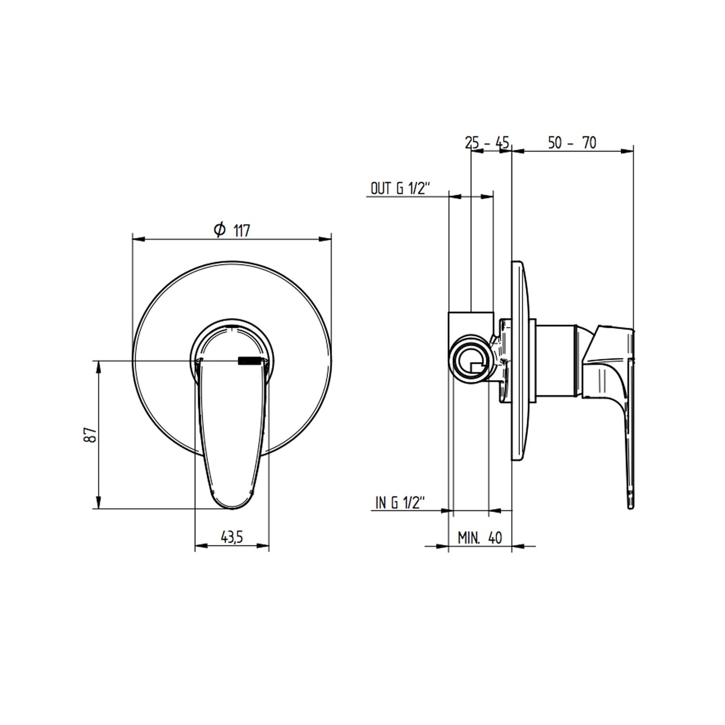 Miscelatore Doccia Da Incasso Cromo Cinema - Bellosta (25673487)