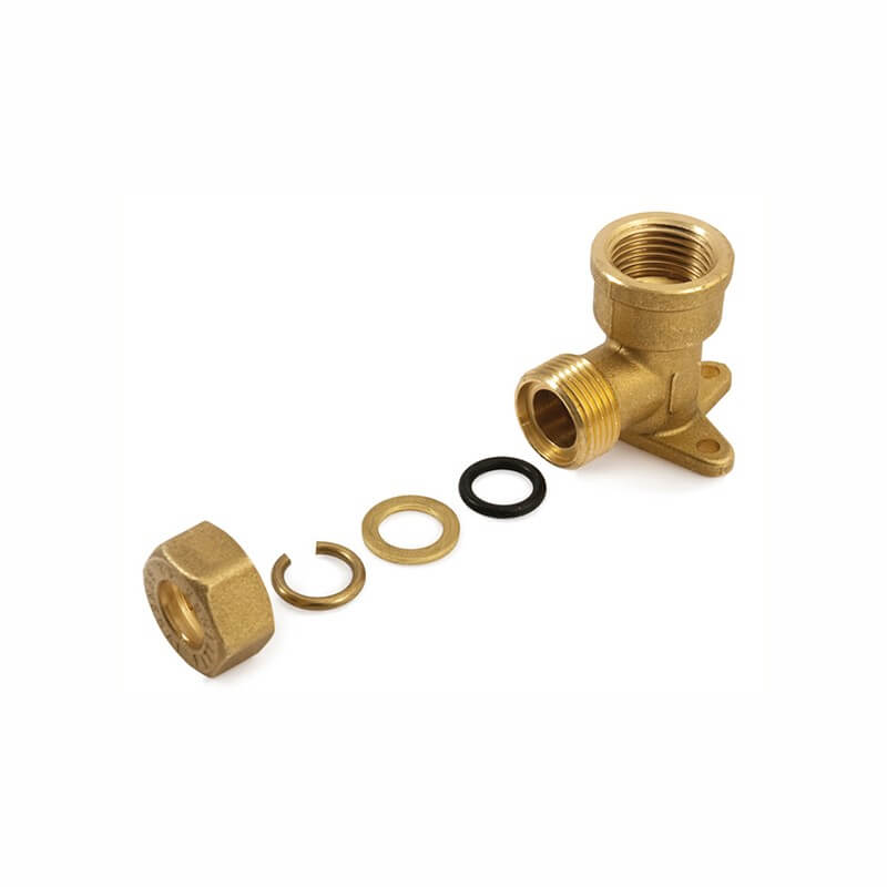 Attacco a Muro Doppio Ø 1/2"x14 A Compressione Con Tenuta O-Ring - General Fittings