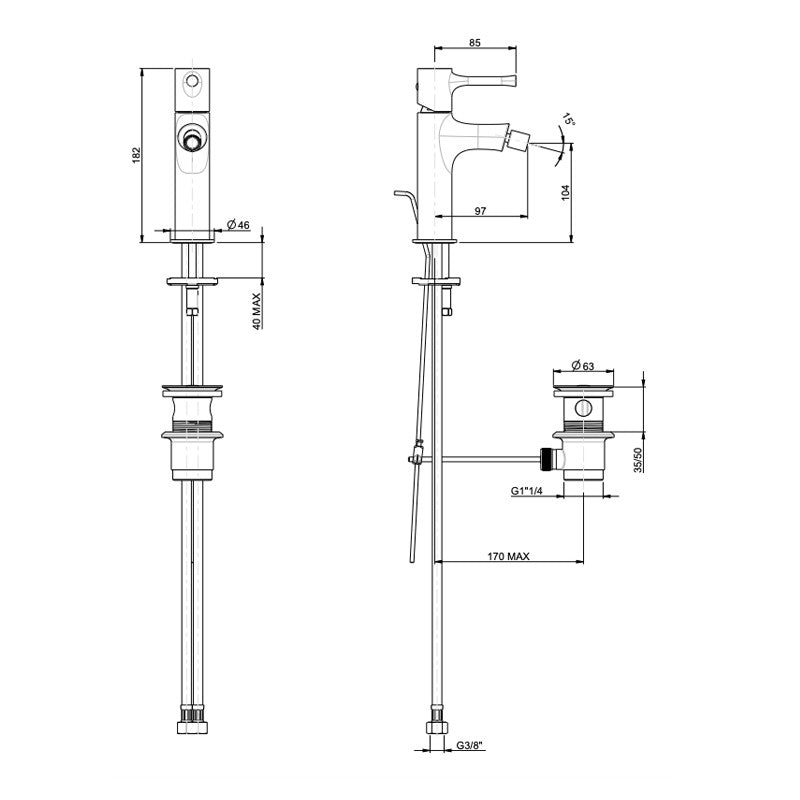 Miscelatore Bidet Cromo Con Piletta Vanity - Fratelli Frattini (25674447)