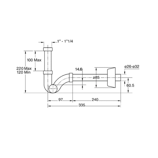 Sifone Bidet o Lavabo A "Esse" Ispezionabile 1" Royal - Bonomini (25694779)