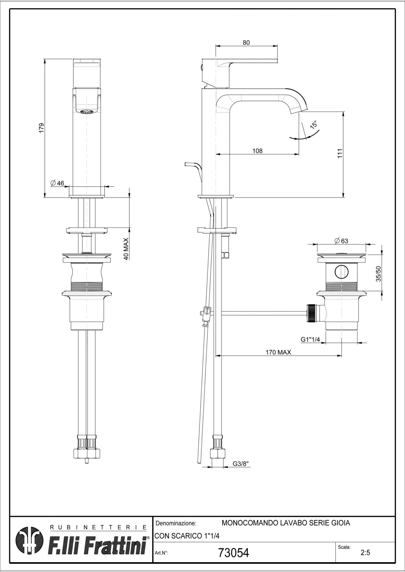 Miscelatore Lavabo Cromo Con Piletta Gioia - Fratelli Frattini (25673895)