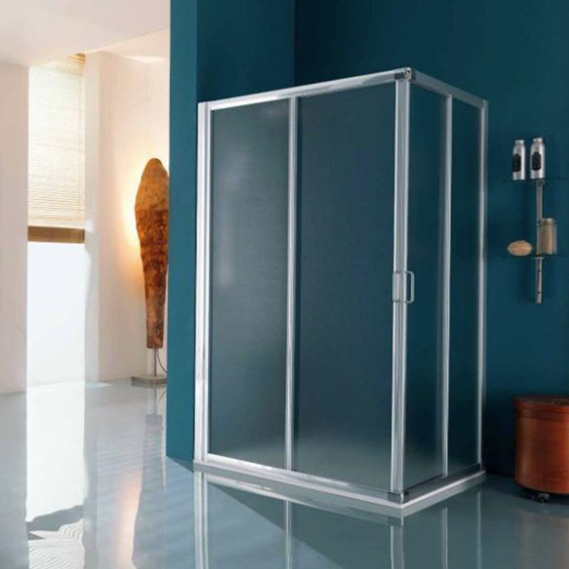 Box Doccia 80x80 cm Doppio scorrevole Vetro Satinato - Samo (25549574)