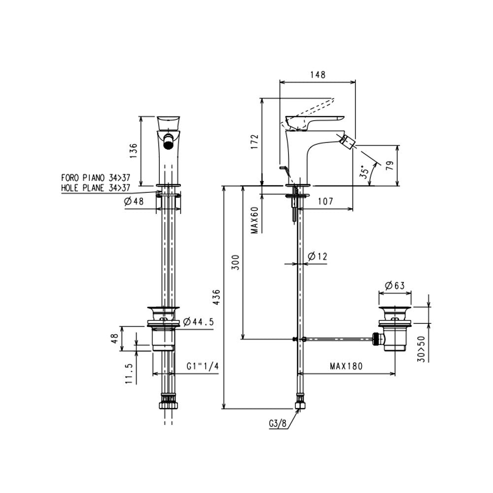 Miscelatore Bidet Cromo Con Piletta Laghi - La Torre (25673281)