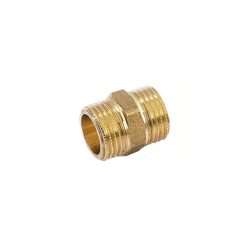 Raccordo Dritto Filettata Doppio Ø 1/2" in Ottone Giallo - General Fittings