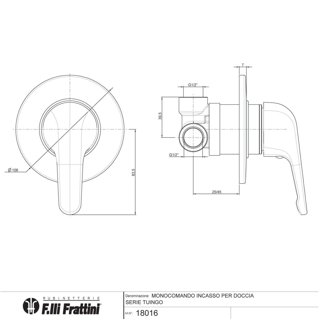 Miscelatore Doccia Da Incasso Cromo Tuingo - Fratelli Frattini (25673775)