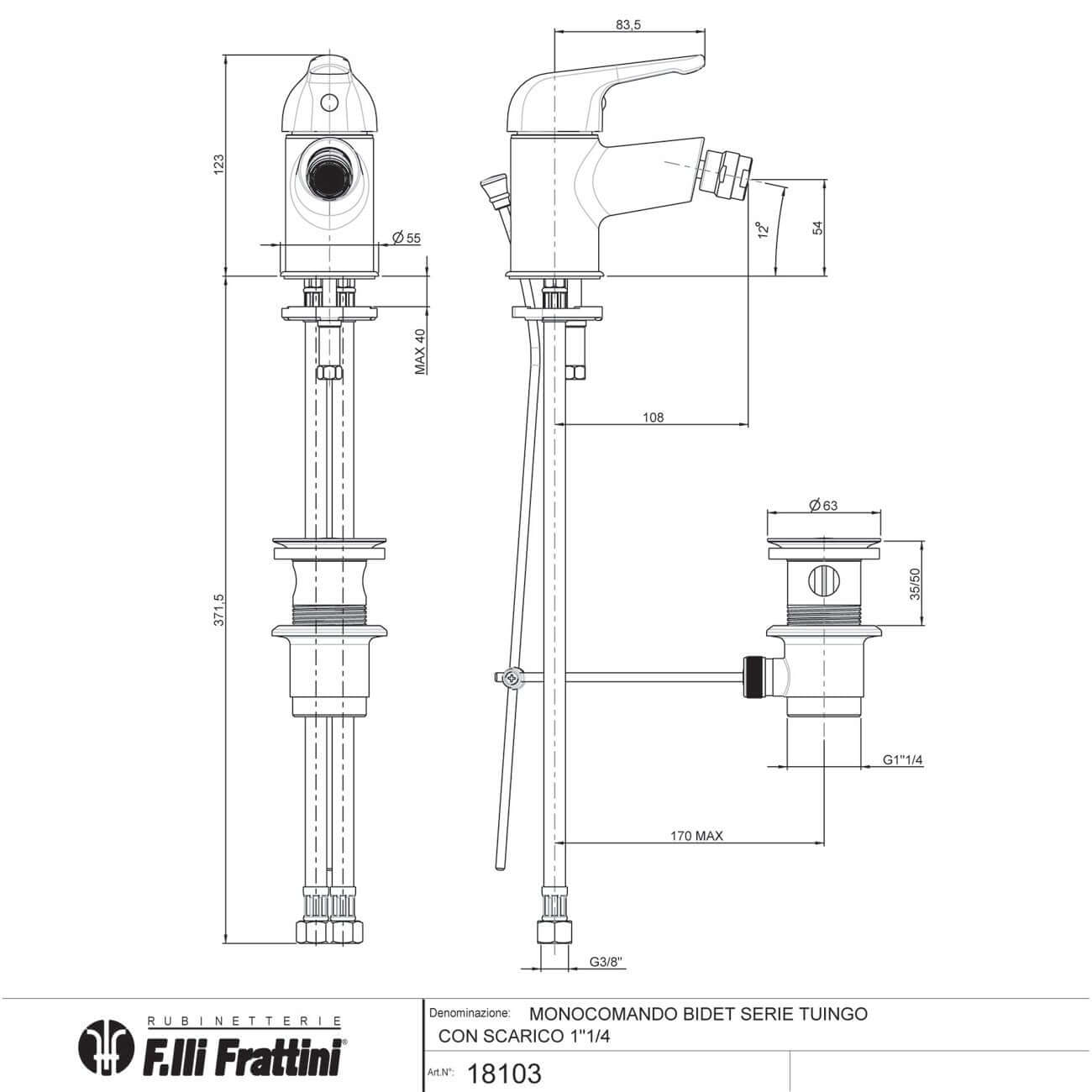 Miscelatore Bidet Cromo Con Piletta Tuingo - Fratelli Frattini (25673372)