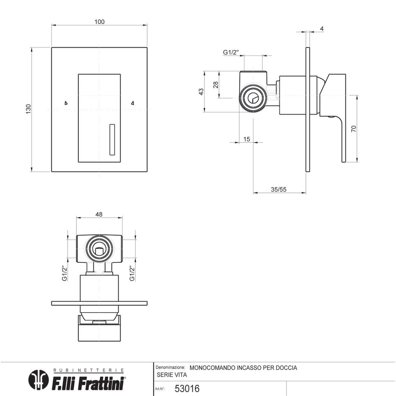 Miscelatore Doccia Da Incasso Cromo Vita - Fratelli Frattini (25673777)