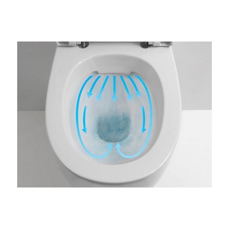 Wc Sospeso Senza Brida Rubino Bianco con Coprivaso Slim Soft Close Incluso - Spazio (25696223)