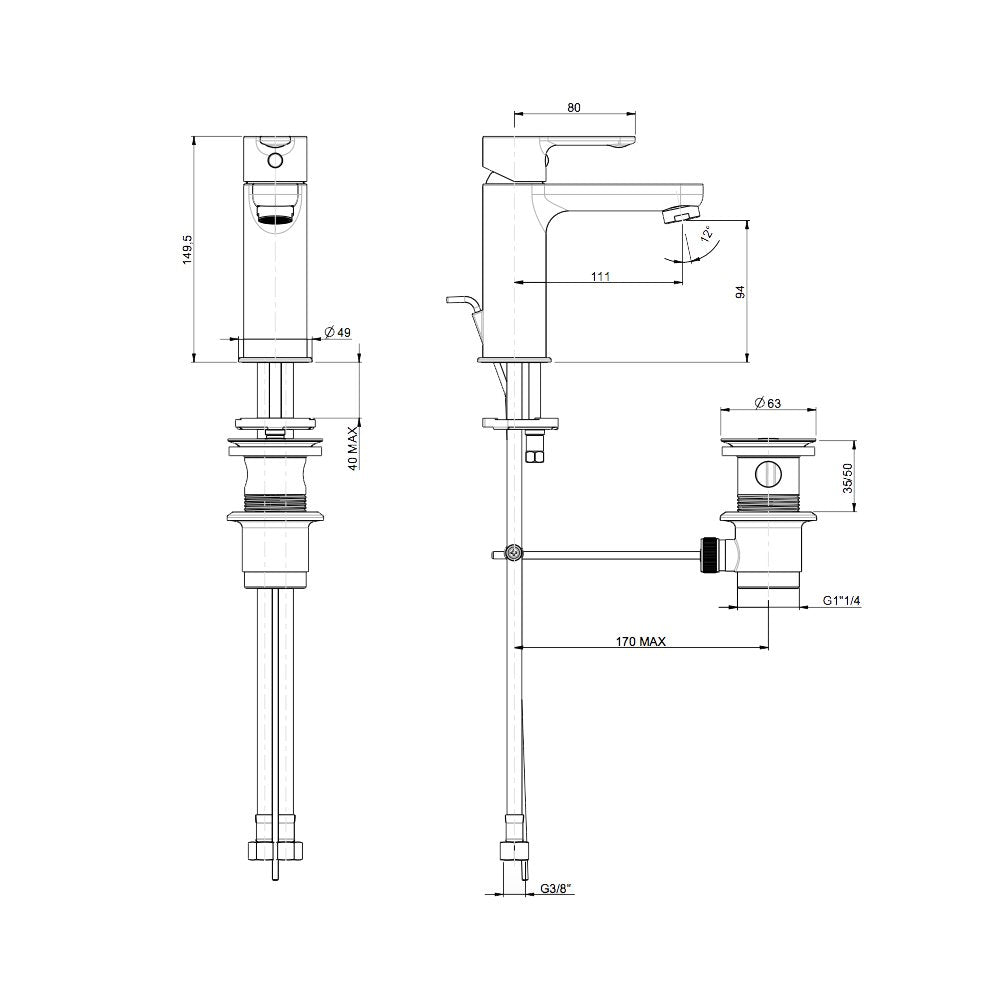 Miscelatore Lavabo Cromo Con Piletta Mocca - Fratelli Frattini (25673970)