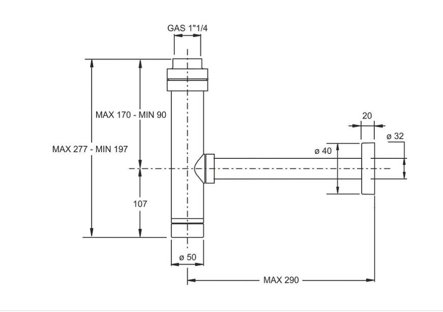 Sifone Lavabo 1" 1/4 Minim-All - Bonomini (25694792)