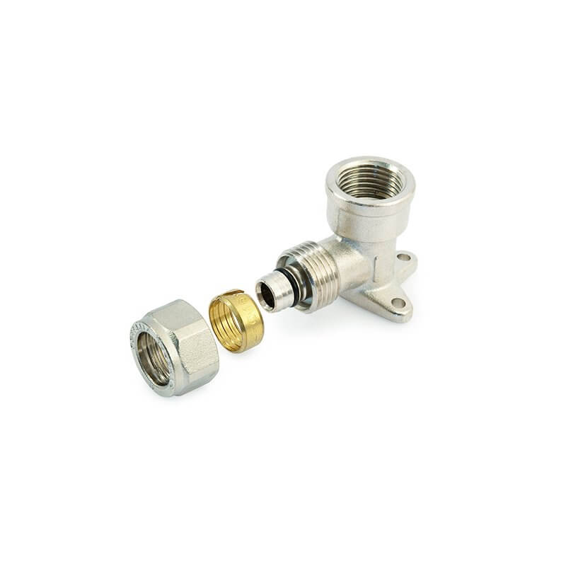 Attacco a Muro Femmina Ø 1/2"x16x2.0 Nichelato A Compressione Con Ogiva - General Fittings