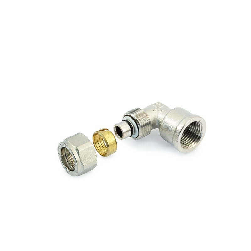 Angolo Femmina Ø 1/2"x16x2.0 Nichelato A Compressione Con Ogiva - General Fittings