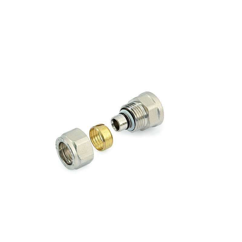 Raccordo Dritto Nichelato Femmina Ø 1/2"x16x2.0 A Compressione Con Ogiva - General Fittings
