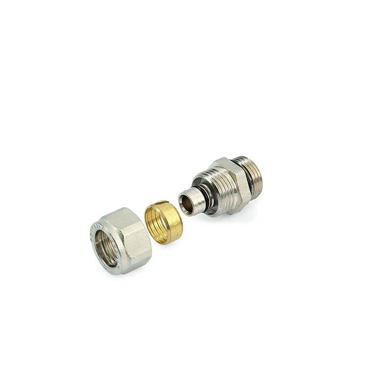 Raccordo Dritto Nichelato Maschio Ø 1/2"x16x2.0 A Compressione Con Ogiva - General Fittings