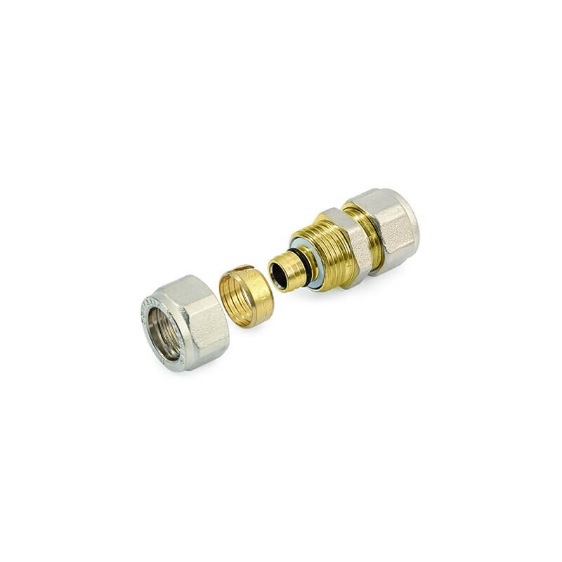 Raccordo Dritto Nichelato Ø 16x2.0 A Compressione Con Ogiva - General Fittings