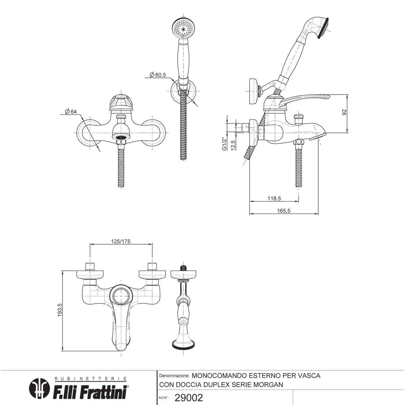 Miscelatore Vasca/Doccia Morgan Con Doccia Duplex - Fratelli Frattini