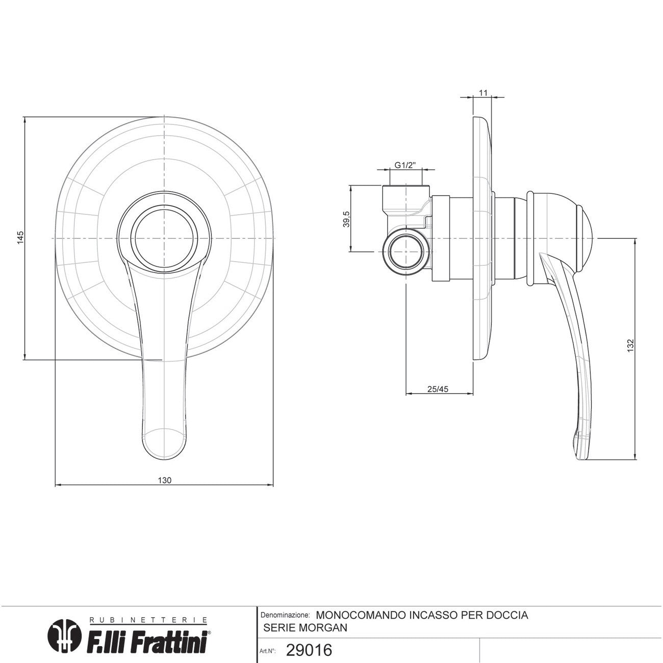 Miscelatore Doccia Da Incasso Cromo Morgan - Fratelli Frattini (25673636)