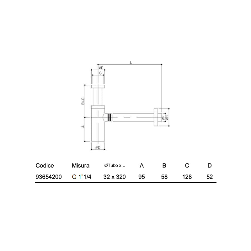 Sifone Lavabo 1" 1/4 - Luxor (25694788)