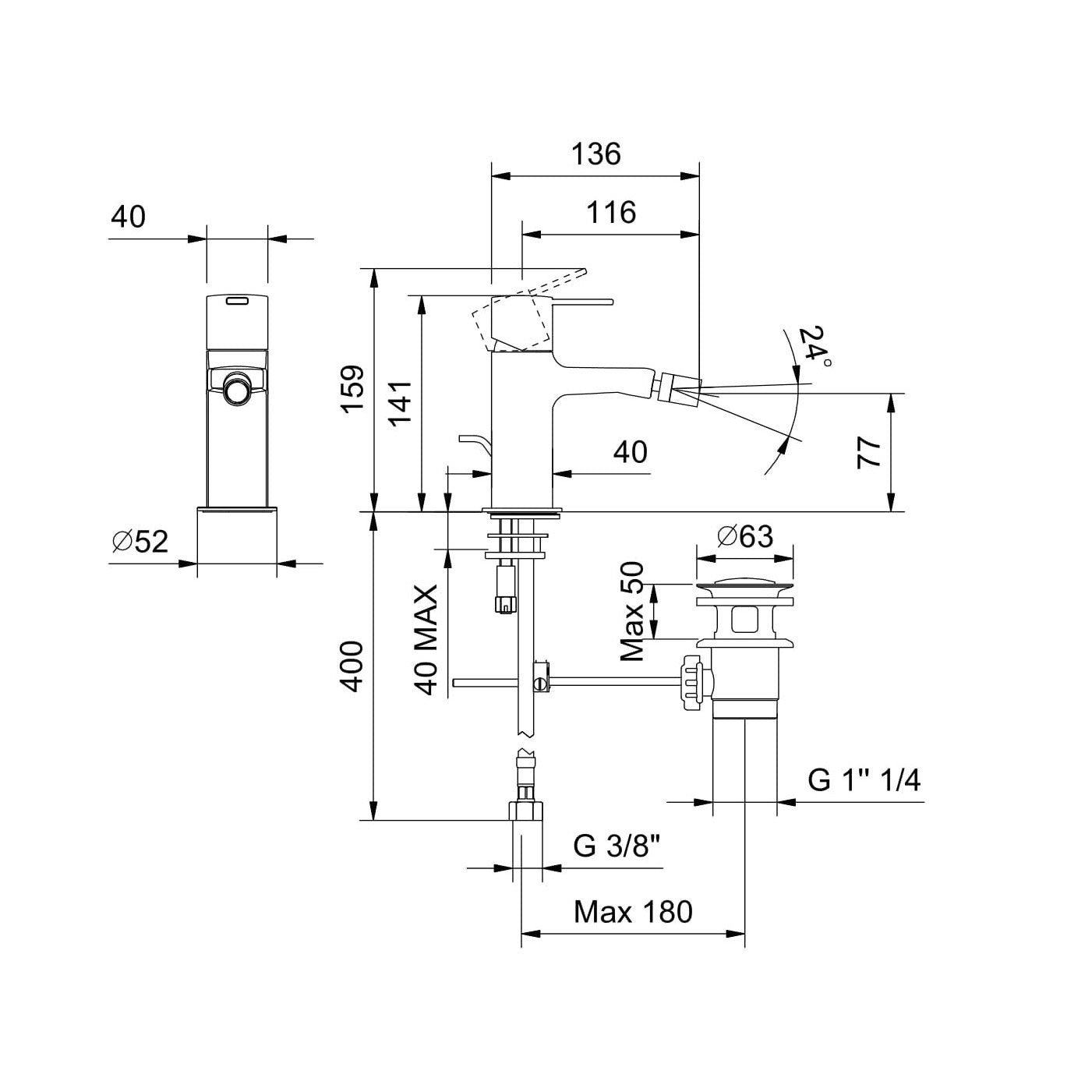 Miscelatore Bidet Cromo Con Piletta Lamè - Fantini Rubinetti (25673283)