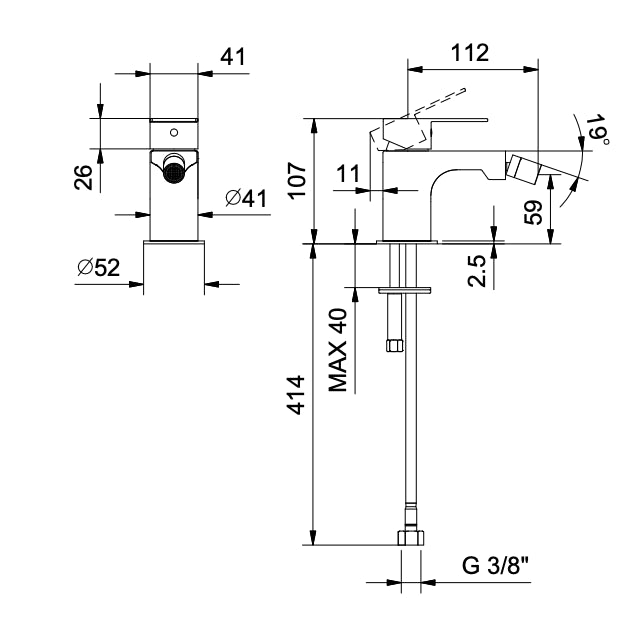Miscelatore Bidet Cromo Con Piletta Myo - Fantini Rubinetti (25673311)