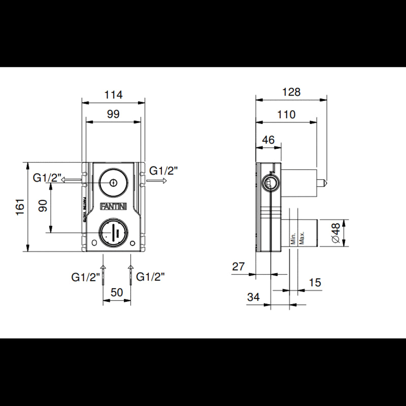 Miscelatore (solo parte incasso Universale) Doccia Da Incasso Cromo Universale - Fantini Rubinetti (25673151)