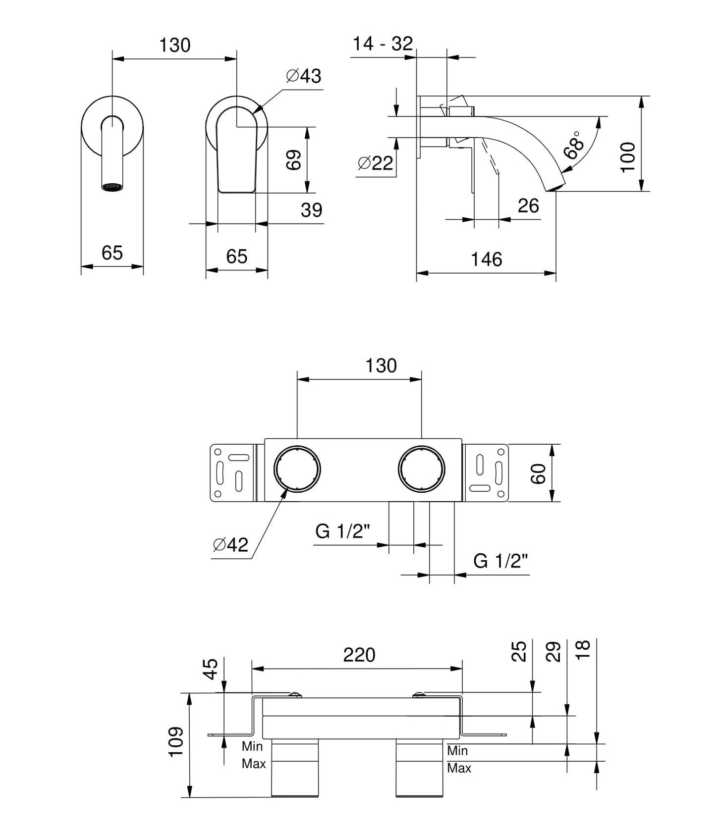 Miscelatore (solo parte esterna) Lavabo Cromo Myo - Fantini Rubinetti (25673137)