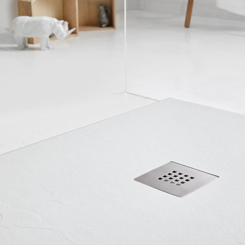 Piatto Doccia 90x70 cm in Marmo Resina Gelcoat Bianco Essential Slate - Zenon (25690773)