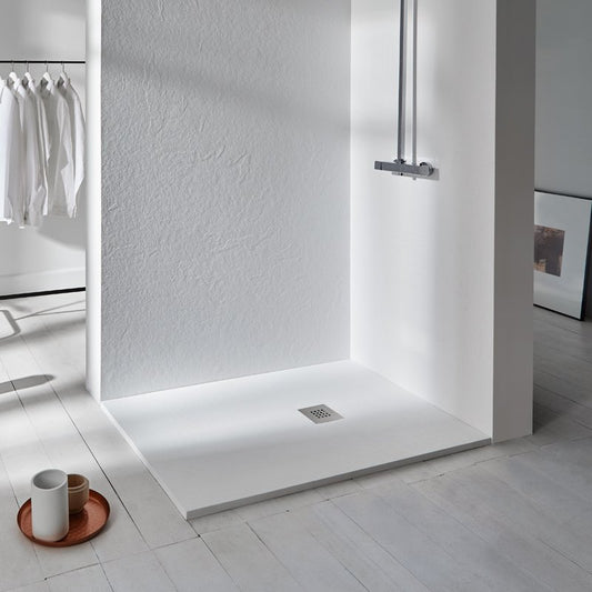 Piatto Doccia 90x70 cm in Marmo Resina Gelcoat Bianco Essential Slate - Zenon (25690521)