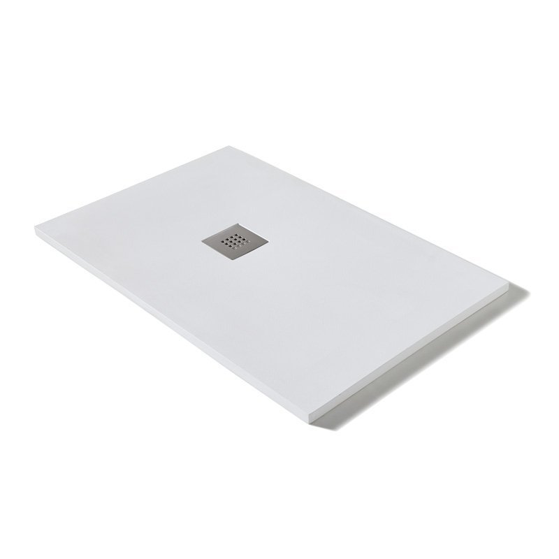 Piatto Doccia 90x70 cm in Marmo Resina Gelcoat Bianco Essential Slate - Zenon (25690655)