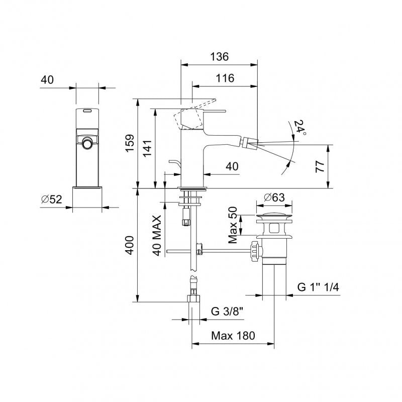 Set Miscelatori Lavabo e Bidet Con Pilette Lamè - Fratelli Frattini (25694404)