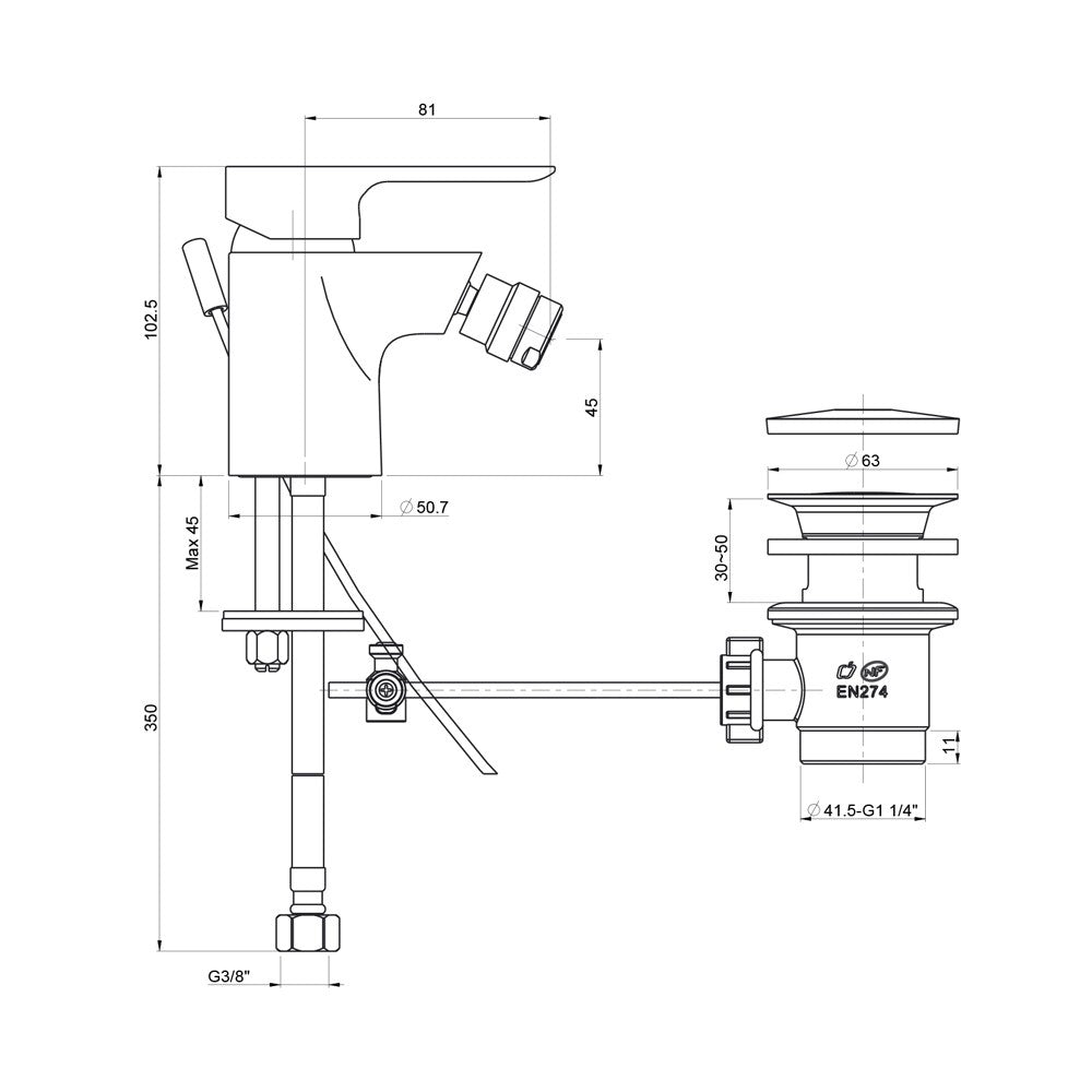 Set Miscelatori Lavabo e Bidet Con Pilette P3 - Paini (25694459)