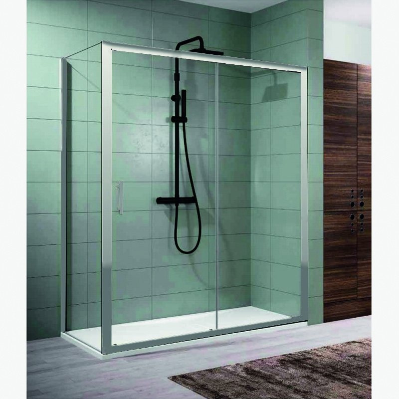 Porta Doccia 150 cm Scorrevole Vetro Trasparente Reversibile Zephyros - Novellini