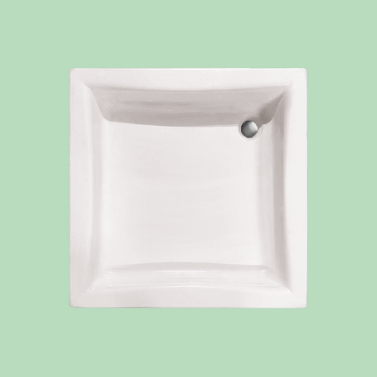 Piatto Doccia 80x80x27 cm in Vetroresina Bianco - Spazio (25690839)