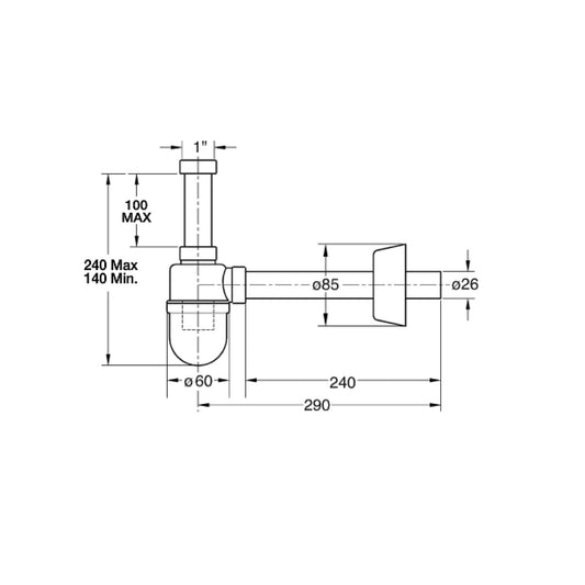 Sifone Lavabo A Bottiglia 1" Royal - Bonomini (25694801)