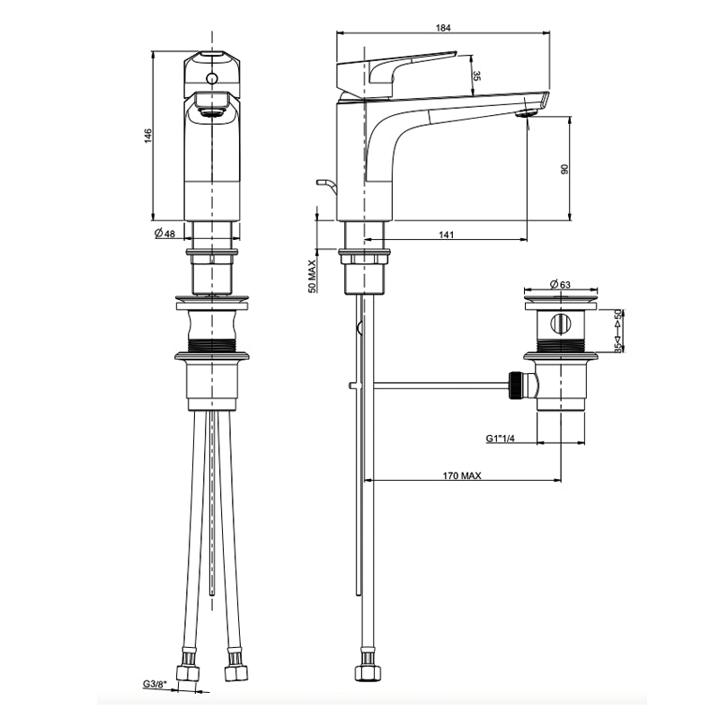 Miscelatore Lavabo Cromo Con Piletta Briotre - Fratelli Frattini (25673849)
