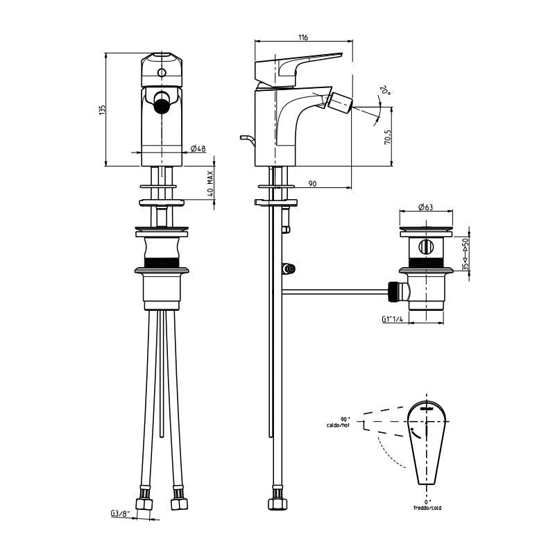 Miscelatore Bidet Cromo Con Piletta Briotre - Fratelli Frattini (25673204)