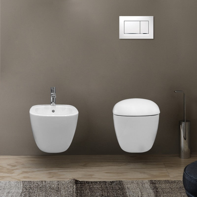 Coppia Sanitari Sospesi Senza Brida Citterio Bianco con Coprivaso Soft Close Incluso - Geberit