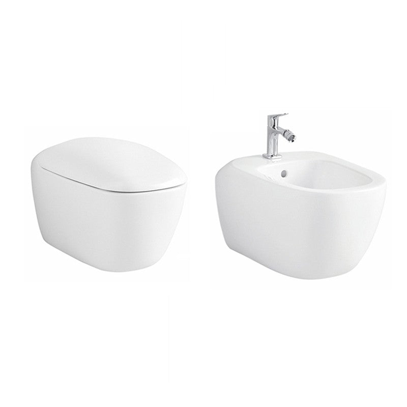 Coppia Sanitari Sospesi Senza Brida Citterio Bianco con Coprivaso Soft Close Incluso - Geberit