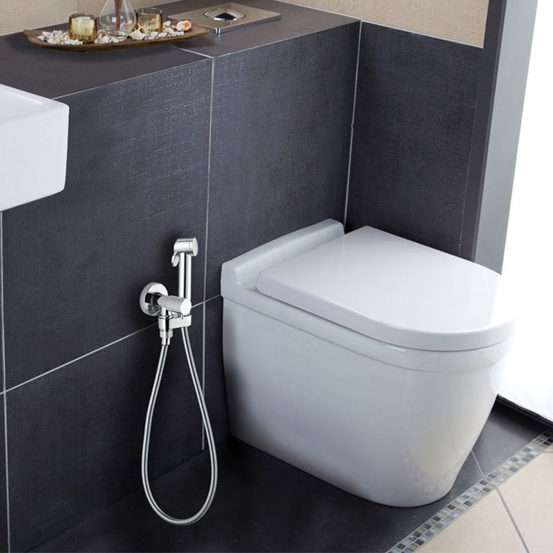 Idroscopino Paloma con Flessibile di collegamento da 80 cm e supporto - Bossini